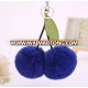 Fruit cherry keychain girl fashion bag decoration pompom ball pendant